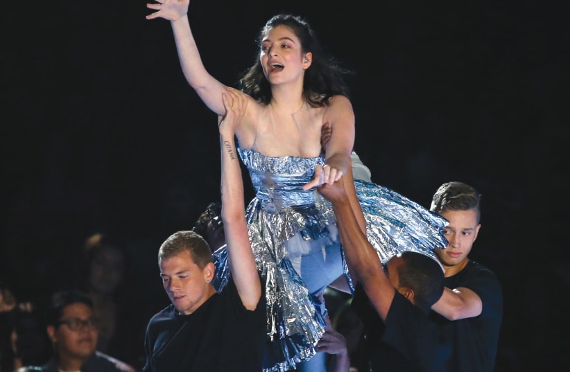 Lorde appears in Inglewood, California, earlier this year, before her decision to cancel her show in Israel (photo credit: MARIO ANZUONI/REUTERS)