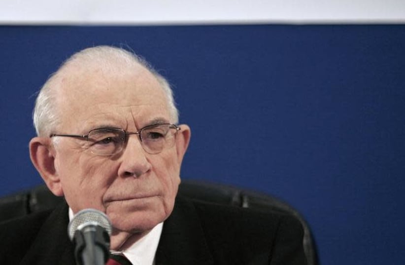 Eliyahu Winograd, former judge and Lebanon war inquiry panel chairman, attends a news conference held to present the five-member panel's final report, in Jerusalem January 30, 2008. (photo credit: ELIANA APONTE/REUTERS)