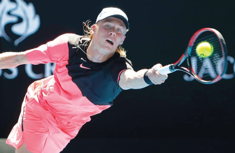 ISRAEL-BORN 18-year-old Canadian Denis Shapovalov (above) was defeated in five-sets by South Africa’s Jo-Wilfried Tsonga yesterday, falling 3-6 6-3 1-6 7-6(4) 7-5 in an instant classic. Playing in only his third Grand Slam – and first time in Melbourne – Shapovalov would have been a worthy winner ha (photo credit: REUTERS)