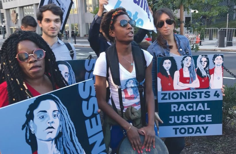 Zioness movement activists participate in a March for Racial Justice in New York City last October (photo credit: TWITTER)