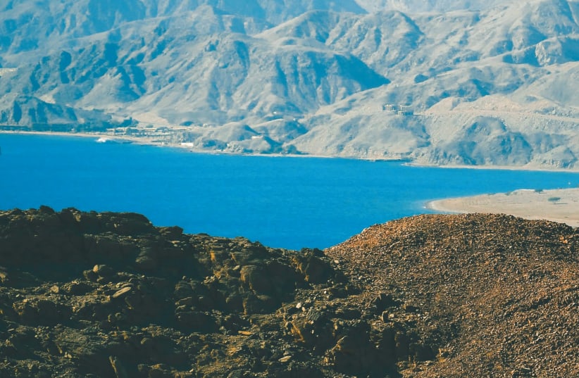 The coast of the Red Sea from southern Eilat. (photo credit: MEITAL SHARABI)