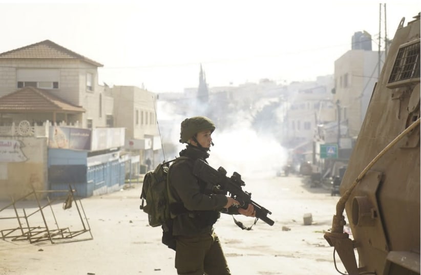 IDF soldier near Jenin  (photo credit: IDF SPOKESMAN’S UNIT)