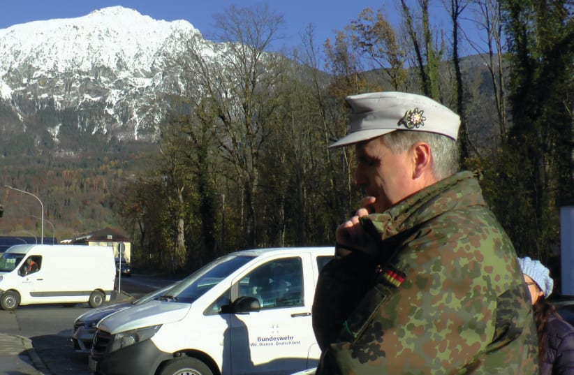 Col. Stefan Leonhard provides a tour of the Bad Reichenhall military base that housed 6,000 Jewish refugees in the years after World War II  (photo credit: BERNARD DICHEK)