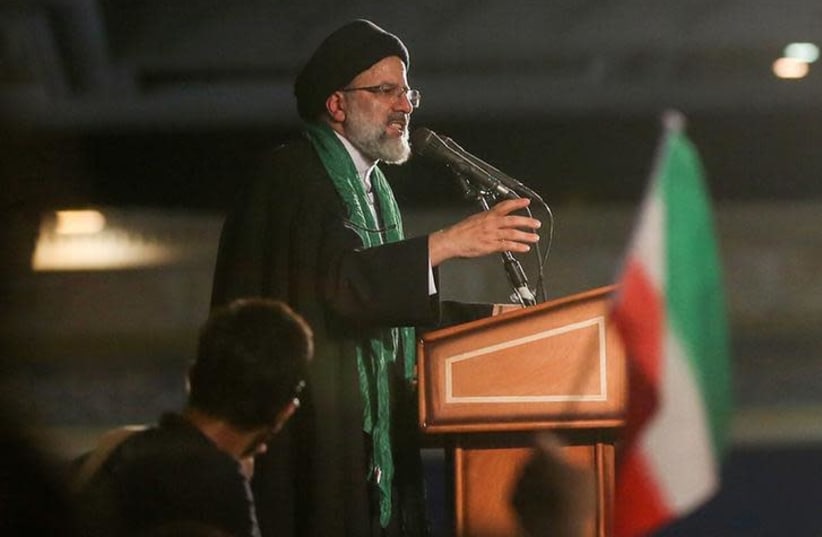 Ebrahim Raisi speaks during a campaign meeting at the Mosalla mosque in Tehran, Iran, May 16, 2017. Picture taken May 16, 2017.  (photo credit: REUTERS)