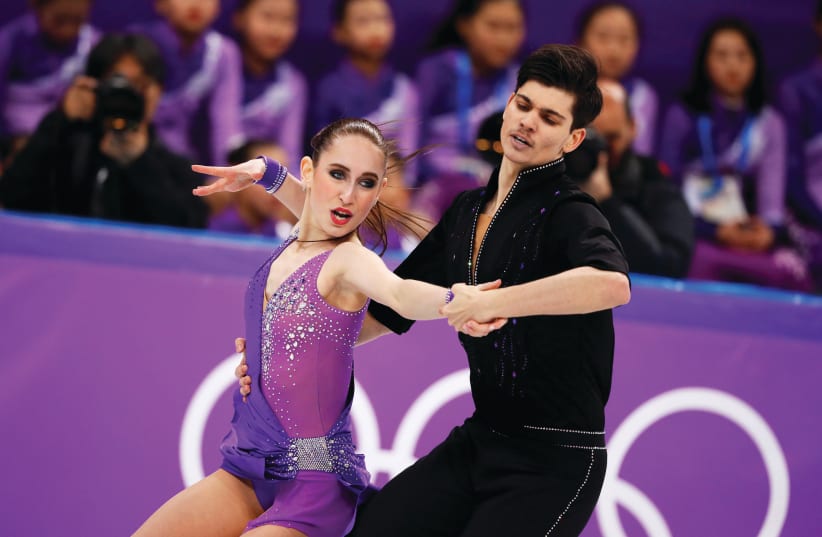 Israeli ice dancing duo Adel Tankova and Ronald Zilberberg (Reuters) (photo credit: REUTERS)