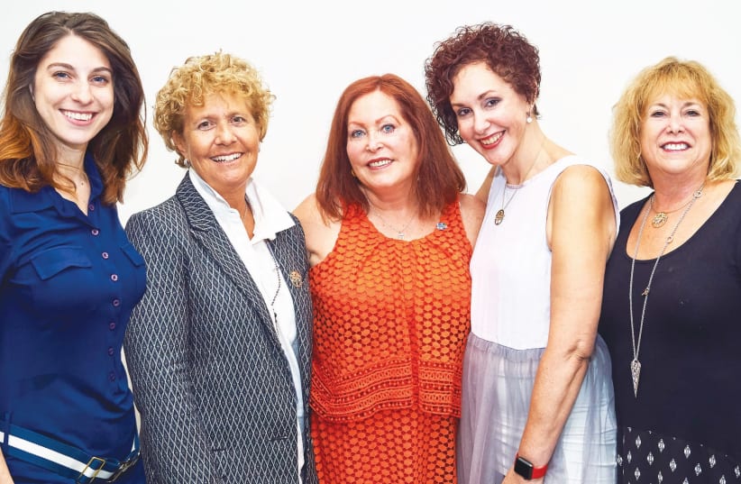 JNF-USA leaders in the Women’s Campaign (left to right): Samantha van Adelsberg, Marci Robinson, Alyse Golden Berkley, Myra Chack Fleischer and Nina Paul. (photo credit: JNF-USA)