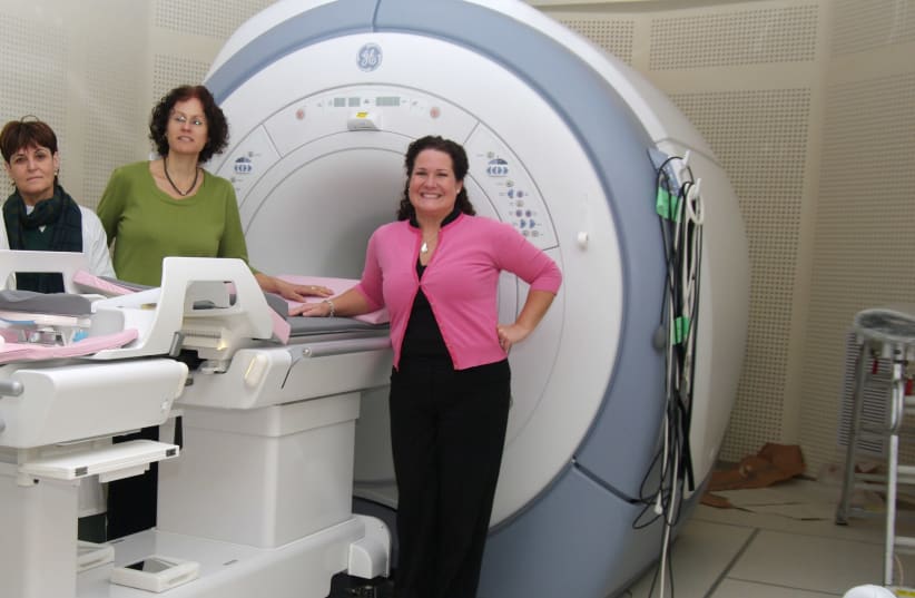 Dr. Miriam Sklar, head of the breast imaging center at Sheba Hospital, seen with her department's latest technology (photo credit: Courtesy)