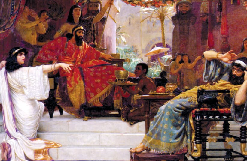 ESTHER DENOUNCING Haman’ (1888) by English painter Ernest Normand (photo credit: Wikimedia Commons)