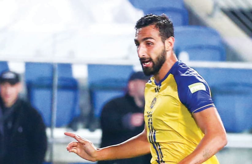 Maccabi Tel Aviv’s Spanish midfielder Jose Rodriguez looks to build on his impressive performance in last weekend’s 4-0 win over Hapoel Haifa when the yellow-and-blue visits Ashdod SC on Saturday (photo credit: DANNY MARON)