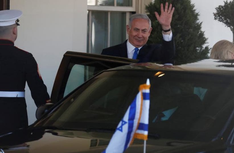Israeli Prime Minister Benjamin Netanyahu departs the White House after meeting with US President Donald Trump in Washington, US March 5, 2018.  (photo credit: REUTERS/LEAH MILLIS)