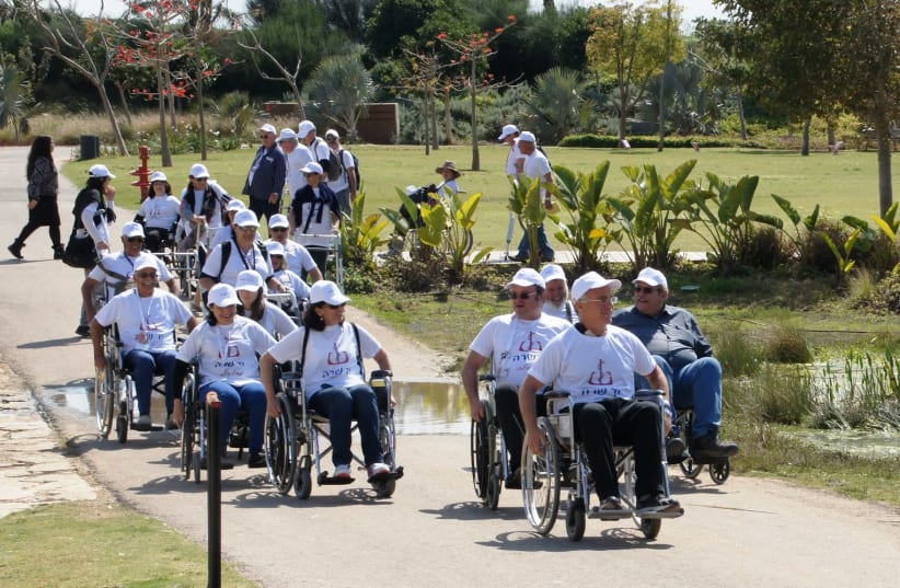 Course participants during a study tour in Ariel Sharon Park southeast of Tel Aviv, March 19, 2018 (photo credit: JUDY SIEGEL)