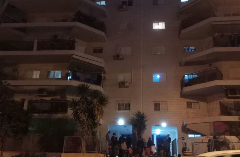 MADA rescue services rescue people trapped in a burning building in Beersheba (photo credit: MAGEN DAVID ADOM)