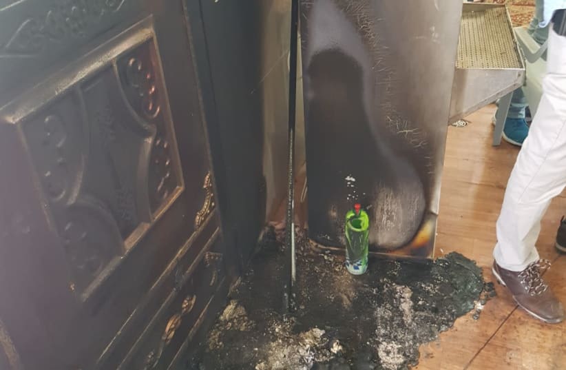 Attempted arson from a suspected "Price Tag" attack on April 13th, 2018. (photo credit: ISRAEL POLICE)