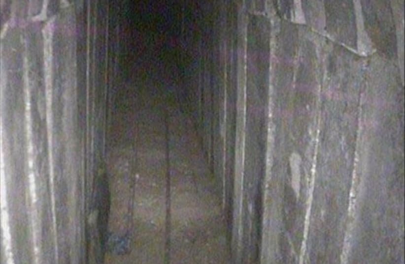 Tunnel discovered in Gaza on the weekend of April 14, 2018 (photo credit: IDF SPOKESMAN’S UNIT)