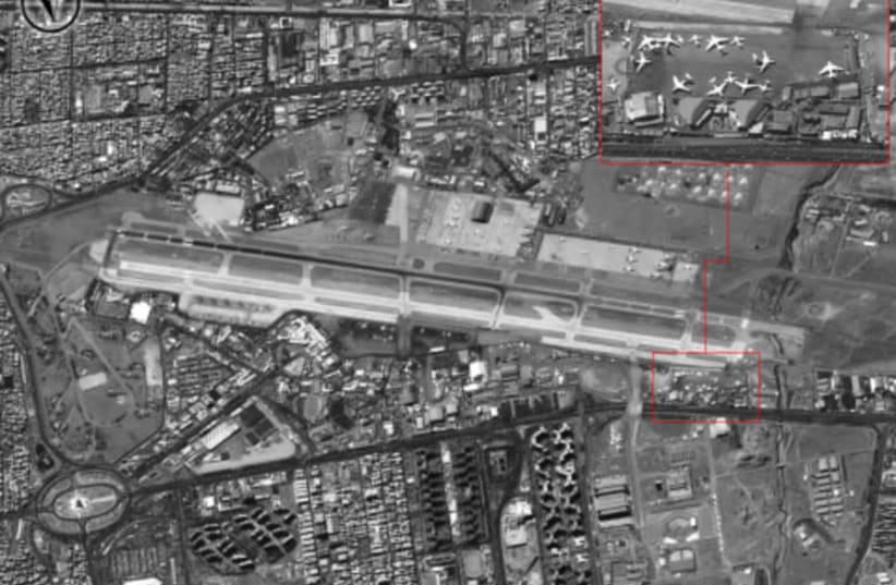 Mehrabad airfield in Tehran is used by Iran's Revolutionary Guards unit to ship arms to Syria (photo credit: IDF SPOKESMAN’S UNIT)