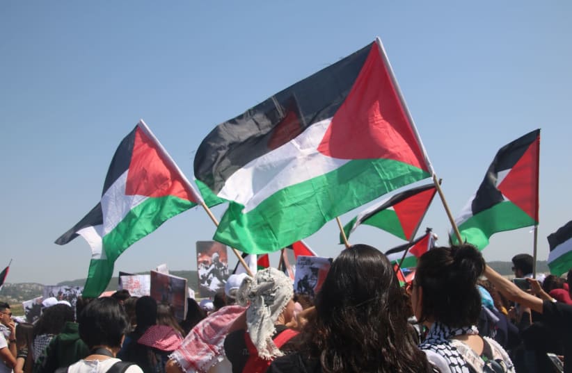 Dozens protest for Palestinian right of return on Israel's Independence Day (photo credit: YAHIA AMAL JABARIN/ TPS)
