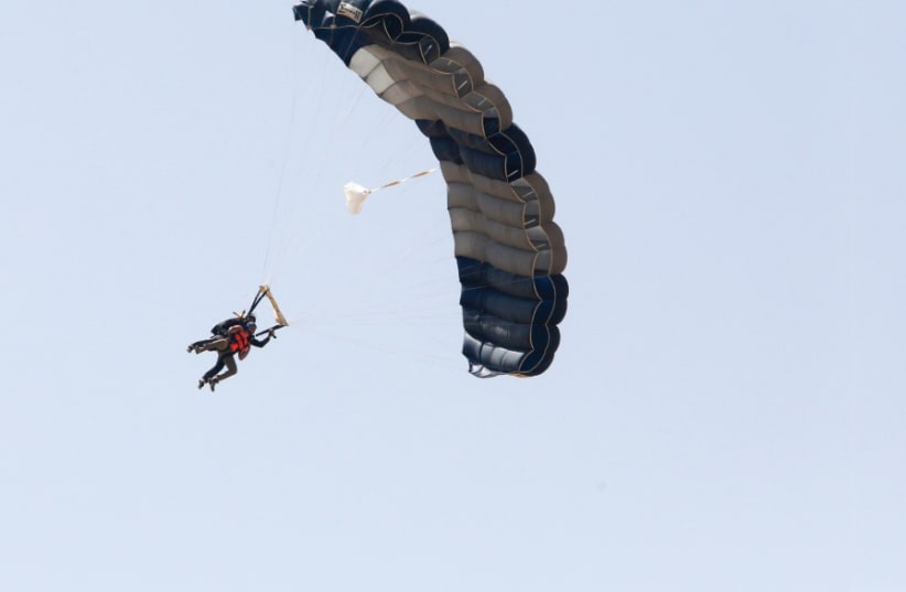 Dozens of skydivers raise money for ALYN Hospital in an unconventional way (photo credit: MARC ISRAEL SELLEM/THE JERUSALEM POST)