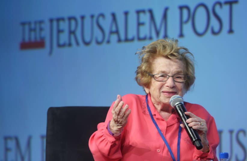 Dr. Ruth Westheimer speaks at The Jerusalem Post Annual Conference, April 29, 2018 (photo credit: MARC ISRAEL SELLEM/THE JERUSALEM POST)