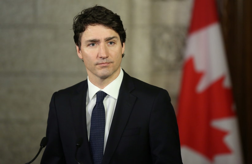 Canada's Prime Minister Justin Trudeau at Parliament Hill in Ottawa, Ontario, Canada, April 24, 2018. (photo credit: REUTERS/CHRIS WATTIE)