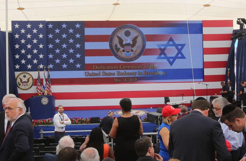 The ceremony celebrating the opening of the US Embassy in Jerusalem (photo credit: MARC ISRAEL SELLEM/THE JERUSALEM POST)