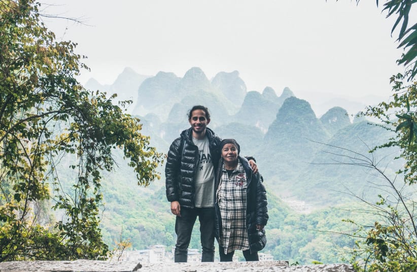 Grandson and grandmother Nathanel Creson and Edna Nahari in Yangshuo, China (photo credit: COURTESY NATHANEL CRESON)