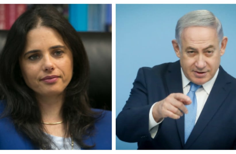Justice Minister Ayelet Shaked (L) and Prime Minister Benjamin Netanyahu (R) (photo credit: MARC ISRAEL SELLEM/THE JERUSALEM POST)