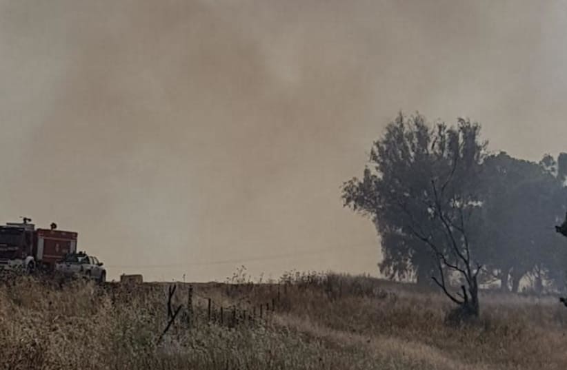 Fires near the border with Gaza (photo credit: TPS/ NOGA BNODIZ - SIHO)