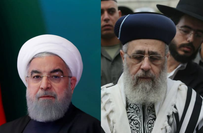 Hassan Rouhani (L) and Yitzhak Yossef (R) (photo credit: MARC SELLEM + REUTERS)