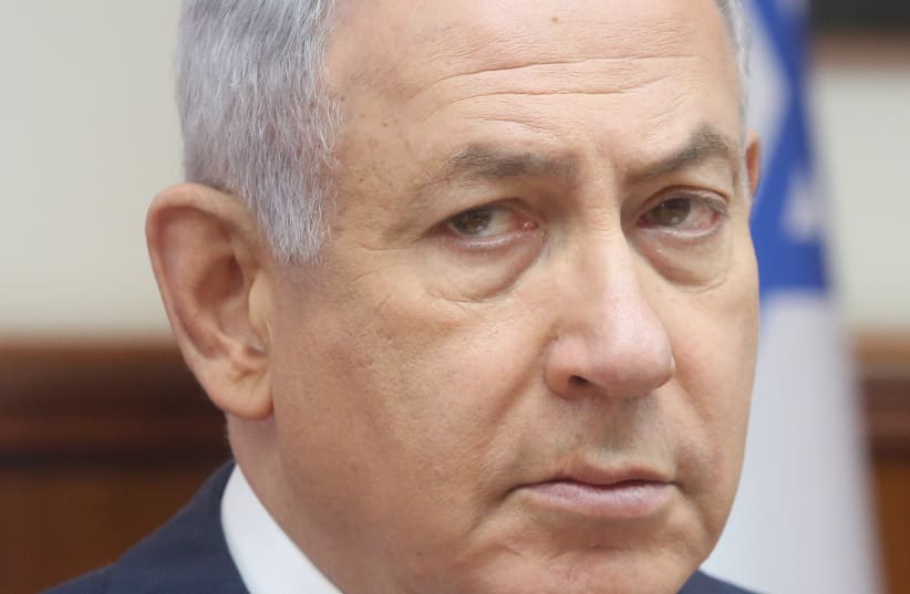 Prime Minister Benjamin Netanyahu at the weekly cabinet meeting, Sunday, June 3, 2018 (photo credit: MARC ISRAEL SELLEM)