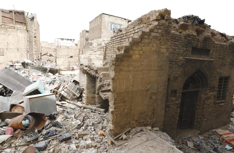 THE REMAINS of a synagogue are seen in the center of Baghdad, Iraq in April 2018 (photo credit: REUTERS)