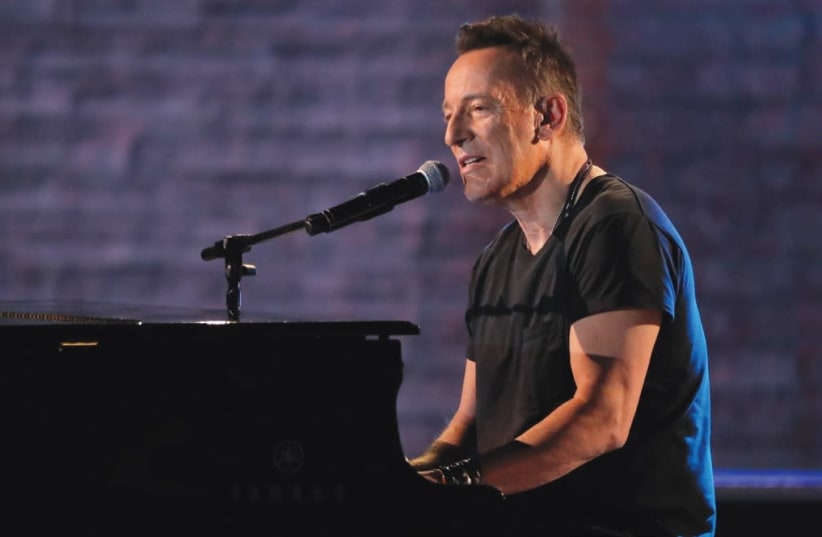 Bruce Springsteen performs at the 72nd Annual Tony Awards in New York Sunday (photo credit: LUCAS JACKSON / REUTERS)