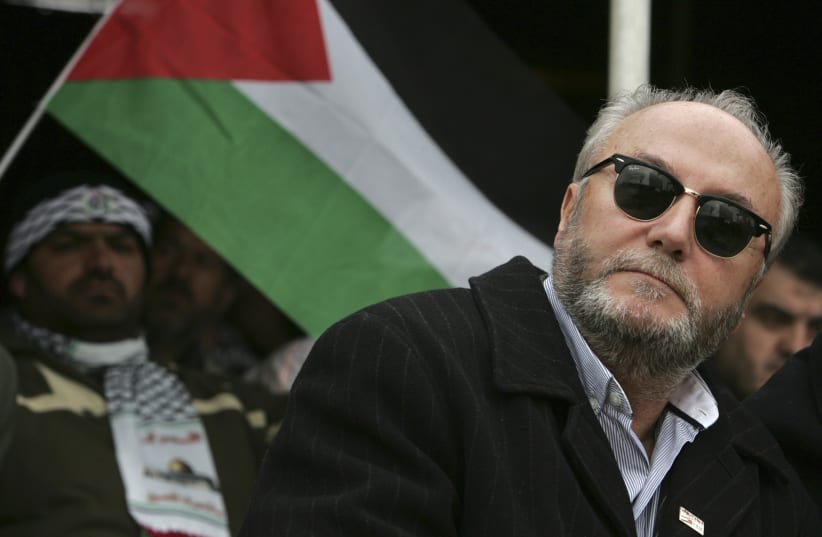 British MP George Galloway prepares to speak to the Islamic Action Front supporters in Amman (photo credit: MUHAMMAD HAMED/REUTERS)