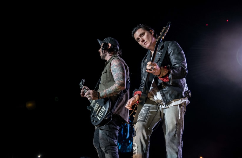 Avenged Sevenfold onstage in Rishon Lezion Tuesday night (photo credit: LIOR KETER)