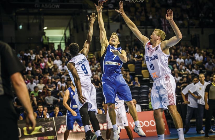 GAL MEKEL (7) helped propel Israel to a 67-59 victory over Great Britain on Monday night to earn a spot in the seconnd round of World Cup qualifying. (photo credit: FIBA EUROPE/ COURTESY)