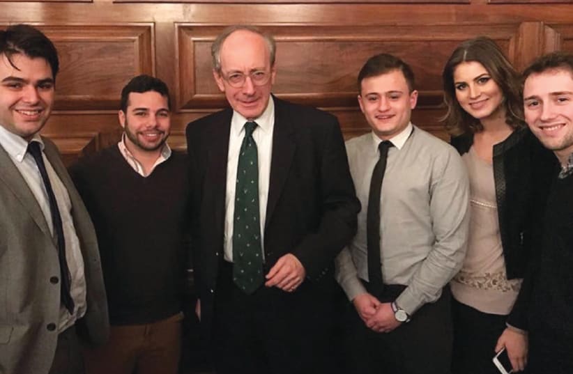 THE PINSKER team (including, from left, Jonathan Hunter and Yoseff Shachor) flanks former UK foreign secretary Sir Malcolm Rifkind (photo credit: PINSKER CENTRE)