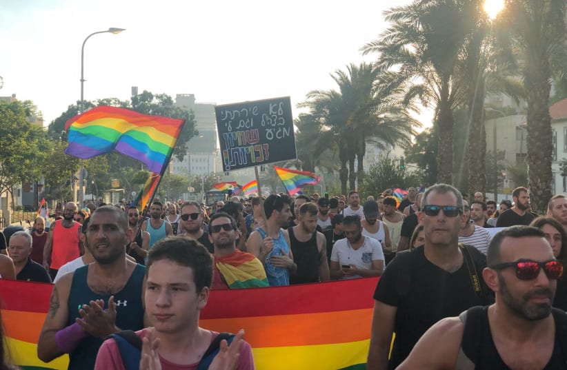  Hundreds of members of LGBT community protest surrogacy law in Tel Aviv (photo credit: Courtesy)