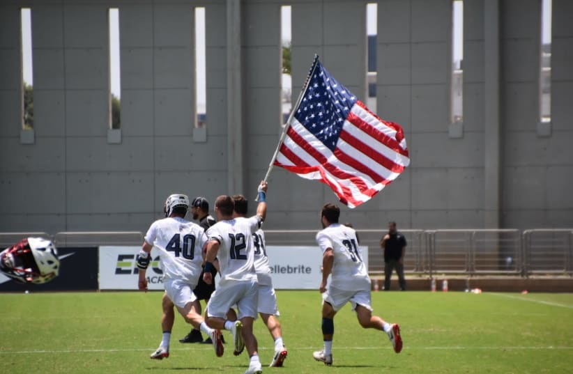 The winning moments after USA secured its title as Men’s Lacrosse World champions. (photo credit: DAPHNA KRAUSE)