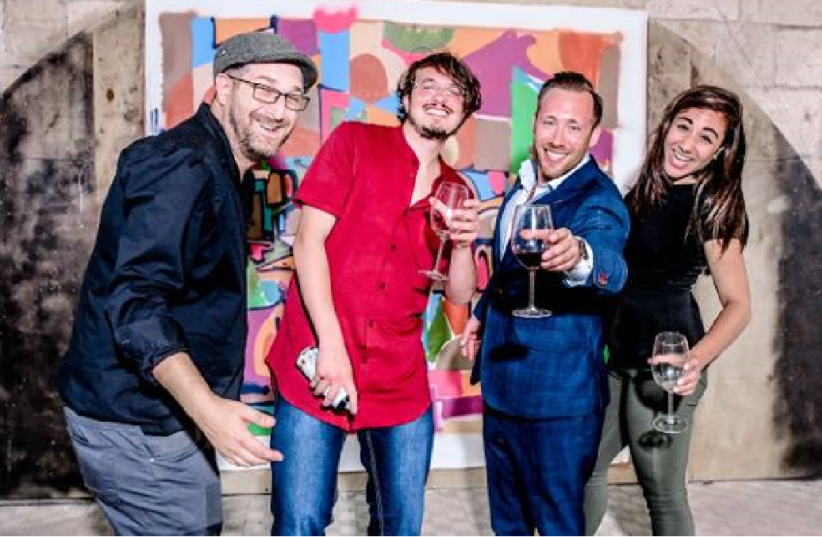 The Wine on the Vine crew poses at their event in Jerusalem last month. (photo credit: Courtesy)