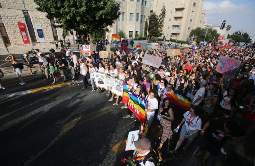 Jerusalem pride parade, 2 August 2018. (photo credit: MARC ISRAEL SELLEM)