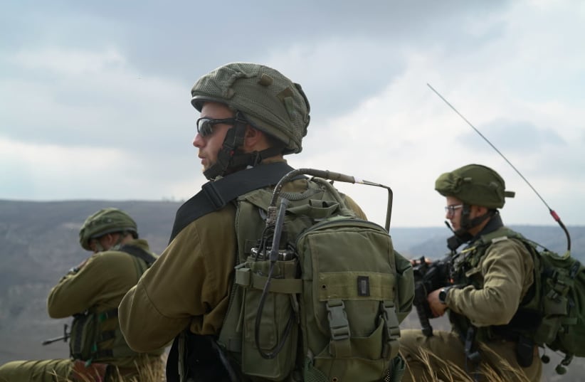 IDF troops scour area in southern Golan Heights following IAF airstrike on armed Islamic State militants who approached Israel’s border (photo credit: IDF SPOKESPERSON'S UNIT)