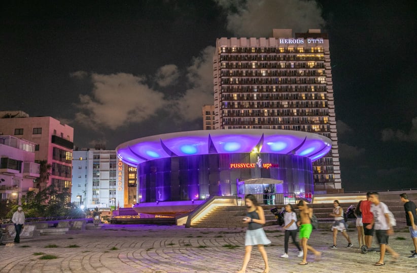 The notorious pussycat strip club in Tel Aviv's Atrium Square has faced prostitution allegations (photo credit: YOSSI ALONI)