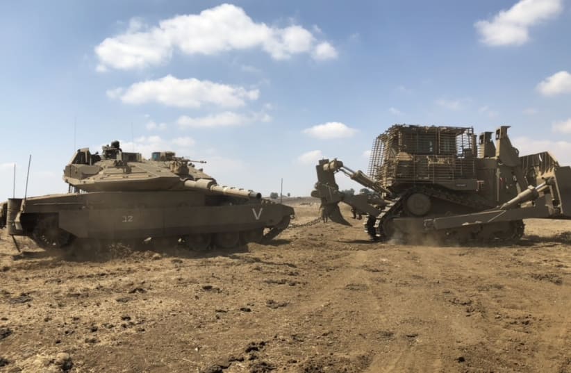 IDF Merkava tank during a drill in Israel's north (photo credit: ANNA AHRONHEIM)