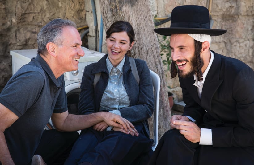 ‘THE OTHER STORY’ director Avi Nesher (left) with actors Joy Rieger and Natan Goshen. (photo credit: MICHAL FATTAL)