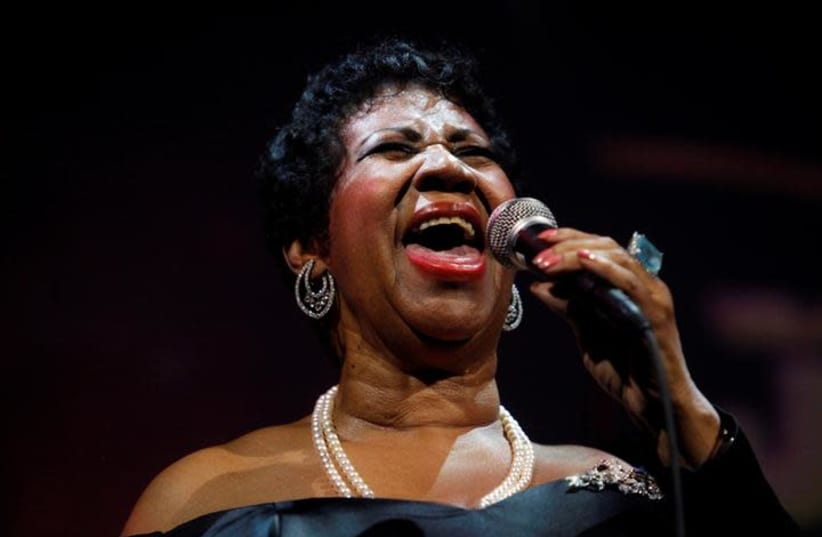 Singer Aretha Franklin performs at the Candie's Foundation 10th anniversary Event to Prevent benefit New York May 3, 2011 (photo credit: REUTERS/ERIC THAYER)