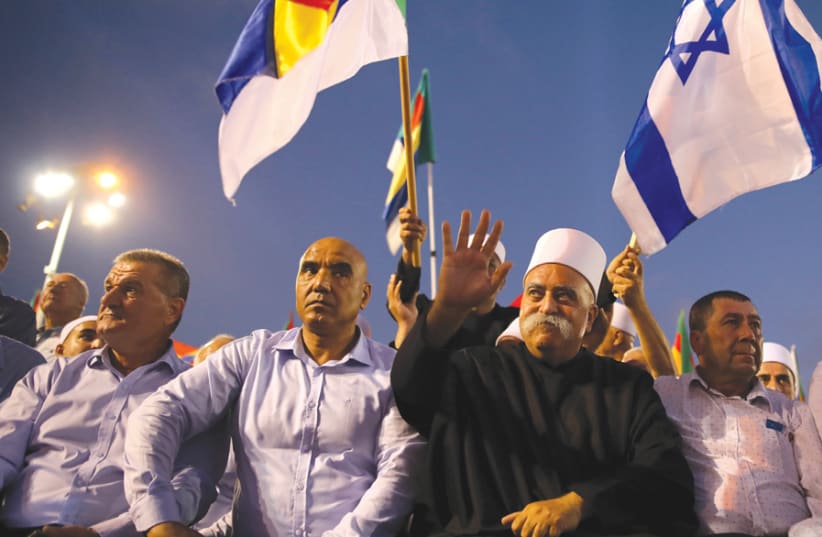 druze leaders in protest (photo credit: CORINNA KERN/REUTERS)