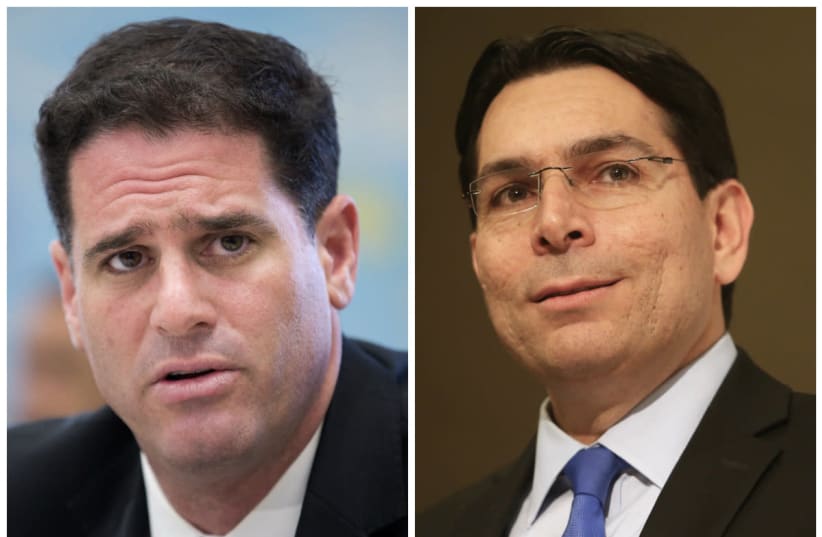From left to right: Ron Dermer and Danny Dannon (photo credit: MARC ISRAEL SELLEM/REUTERS)