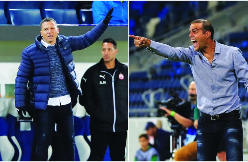HAPOEL BEERSHEBA coach Barak Bachar (left) and Beitar Jerusalem’s Guy Luzon (right) have hopes of leading their respective teams to success this season (photo credit: ERAN LUF/REUTERS)