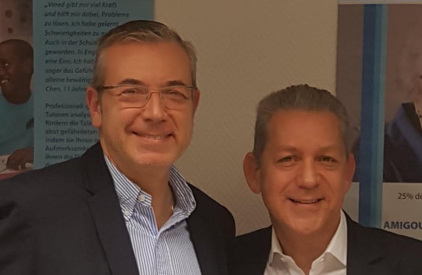 Chairman Sammy Endzweig on right, chairman of Keren Hayesod Germany, and deputy chairman Nathan Gelbart. Endzweig combats BDS in Germany. (photo credit: KEREN HAYESOD GERMANY)