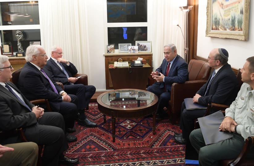 PM Netanyahu Meets with US Special Representative for Syrian Affairs James Jeffrey (photo credit: AMOS BEN GERSHOM, GPO)