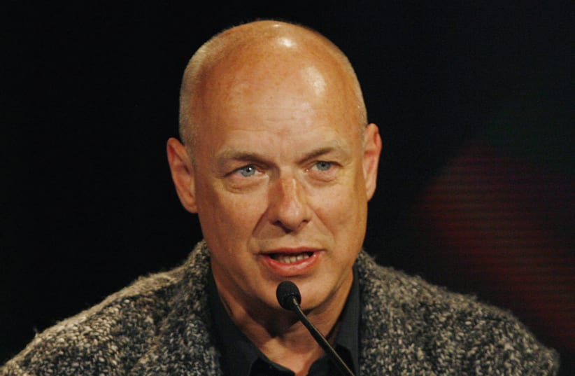British contemporary artist Brian Eno talks to the media as part of the Sydney Vivid Festival at the Sydney Opera House May 26, 2009. (photo credit: REUTERS/DANIEL MUNOZ)